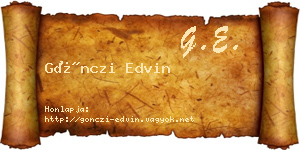 Gönczi Edvin névjegykártya